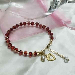 Red bracelet,  handcrafted,  new